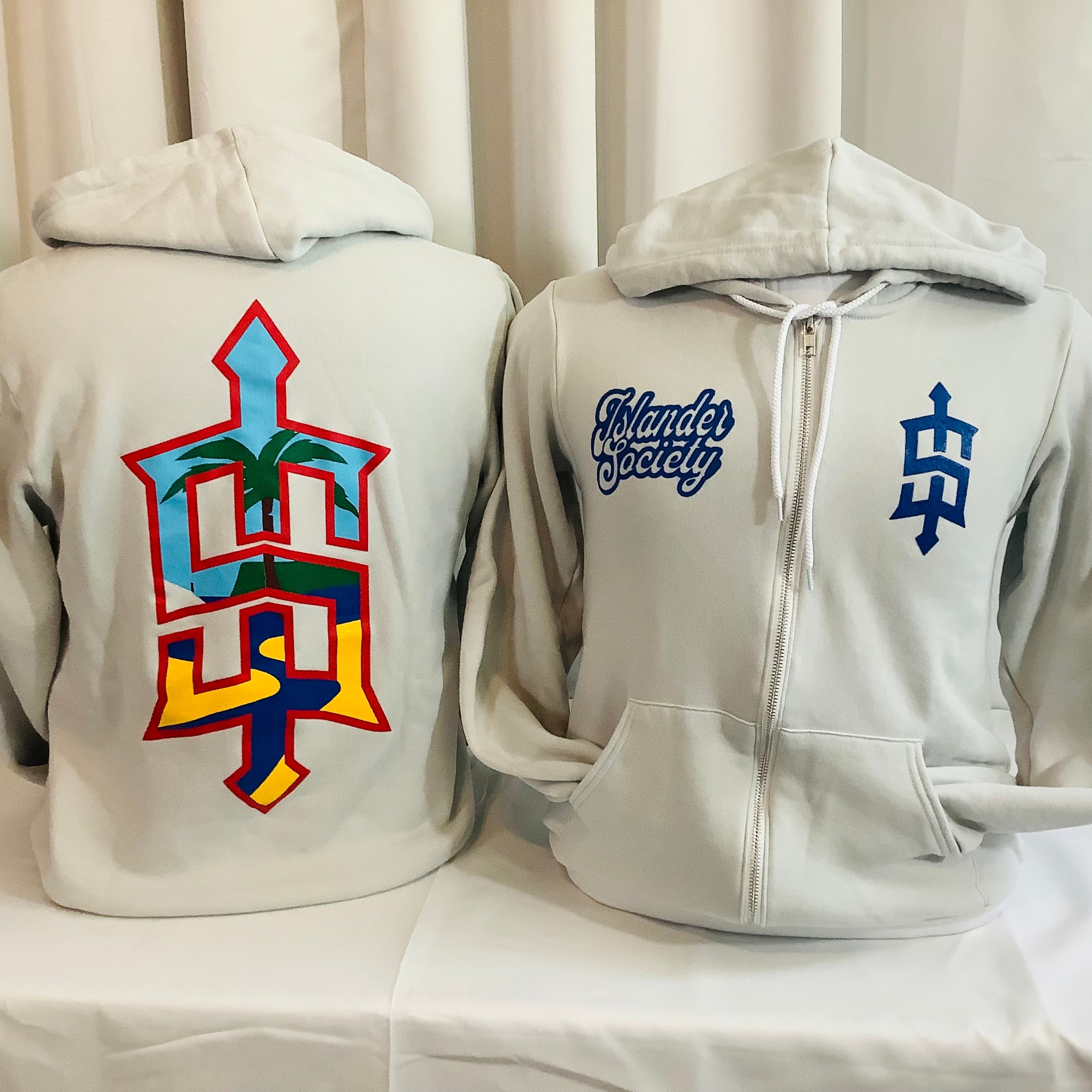 52/48 cotton poly fleece hooded zip up